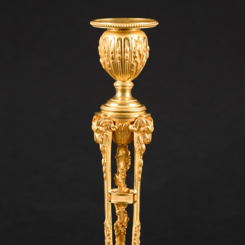 Lighting  - Pair Of Louis XVI style Candlesticks With Rams After Model By Etienne Martincourt