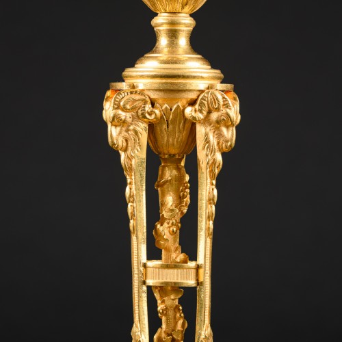 Pair Of Louis XVI style Candlesticks With Rams After Model By Etienne Martincourt - 
