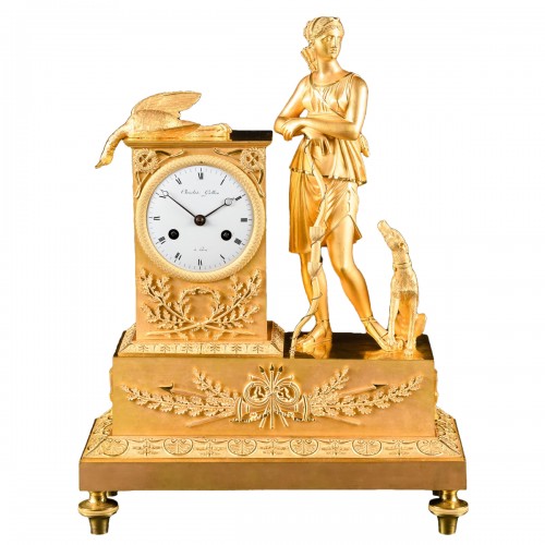 Mythological Empire Clock With “Diana Huntress”