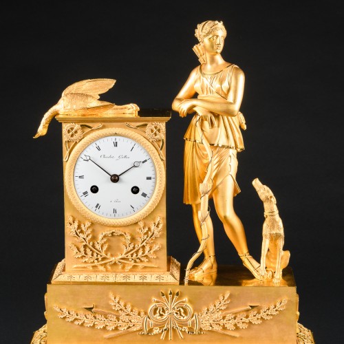 Mythological Empire Clock With “Diana Huntress” - Horology Style Empire