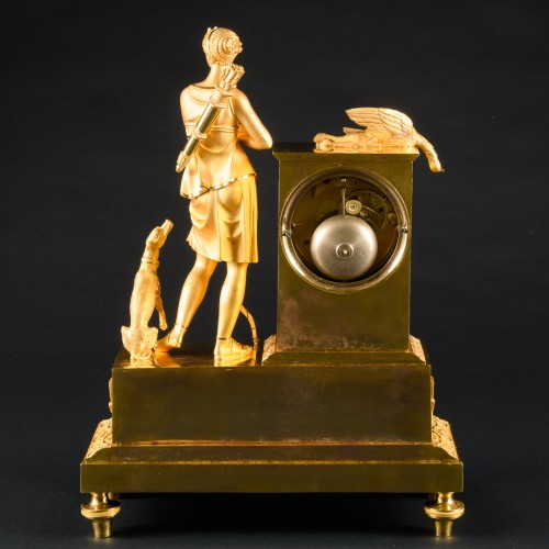 Antiquités - Mythological Empire Clock With “Diana Huntress”