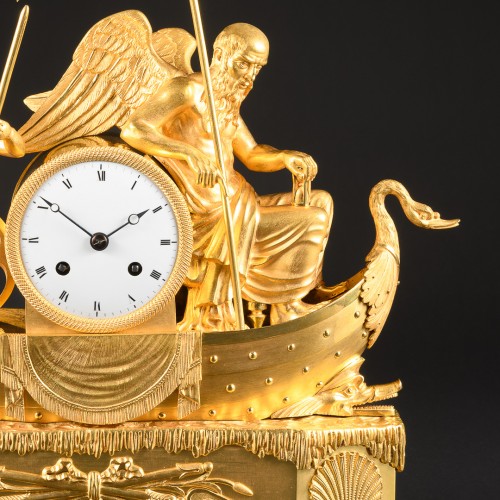 Rare Empire Clock “The Voyage Of Love And Time”  - Horology Style Empire