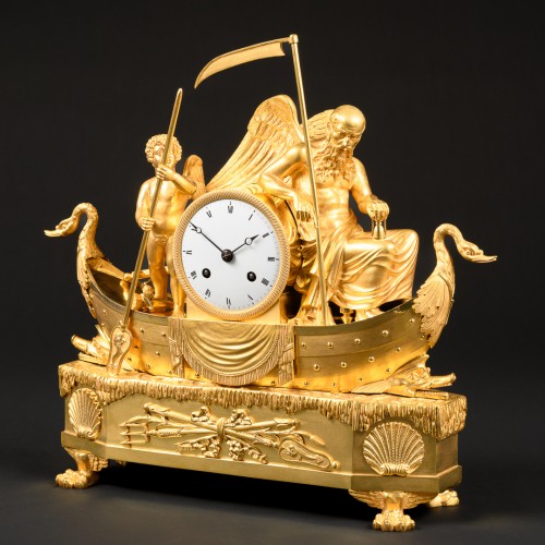 XIXe siècle - Pendule Empire “Le Voyage de l’Amour et du Temps”