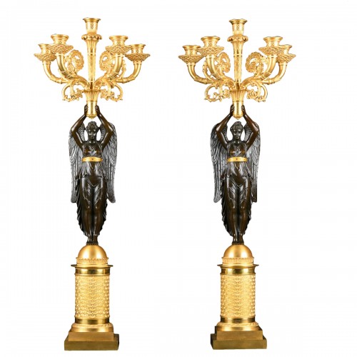 Pair Of Empire Candelabra With Winged Victories