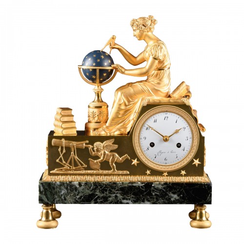 The Study Of Astronomy - Empire Clock After Design By Jean-André Reiche
