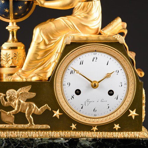 Horlogerie Pendule - L’étude de l’astronomie - Pendule Empire d’après le dessin de Jean-André Reichl