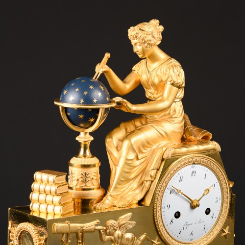 The Study Of Astronomy - Empire Clock After Design By Jean-André Reiche - Empire