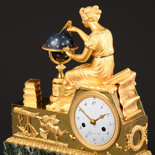 Empire - The Study Of Astronomy - Empire Clock After Design By Jean-André Reiche