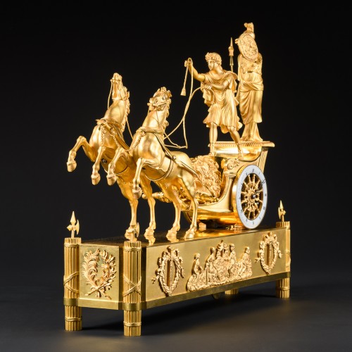 Empire Clock “Chariot Of Telemachus” Attributed To Jean-André Reiche - Empire