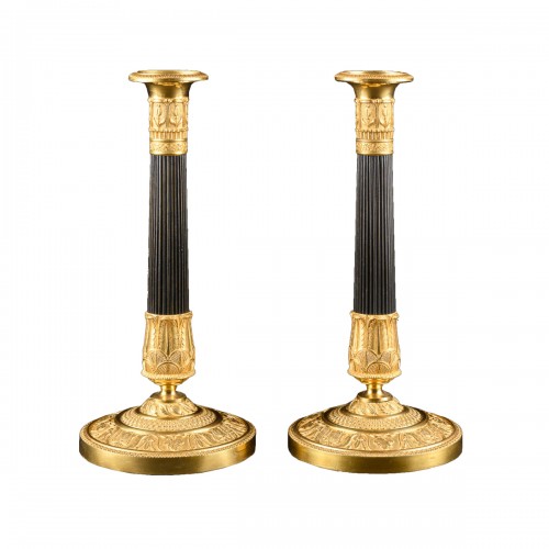 Pair Of Empire Candlesticks Signed Gérard-Jean Galle