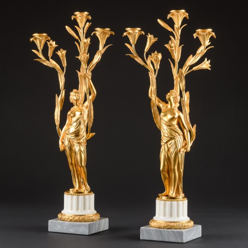 Pair of late Louis XVI candelabra - Lighting Style Directoire