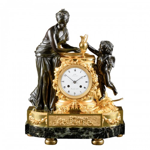 Toilette de Vénus - Pendule fin Louis XVI  signée Galle, Rue Vivienne à Paris et Bourdier Horloger