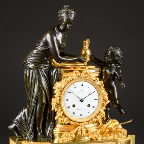 Late Louis XVI Clock “ Toilette Of Venus ” Signed Galle, Rue Vivienne à Paris and Bourdier Horloger - Directoire
