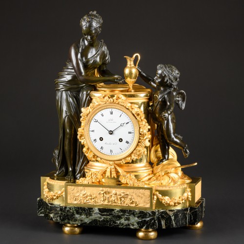 Directoire - Toilette de Vénus - Pendule fin Louis XVI  signée Galle, Rue Vivienne à Paris et Bourdier Horloger