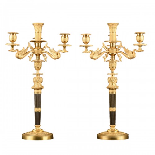Pair Of Empire Candelabra With Female Figures 