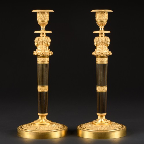 Pair Of Empire Candelabra With Female Figures  - Empire