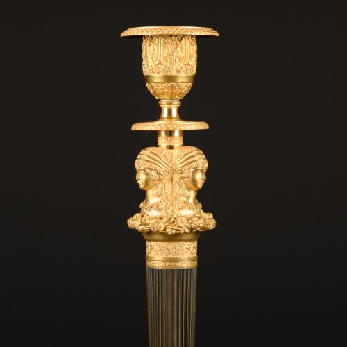 Empire - Pair Of Empire Candelabra With Female Figures 