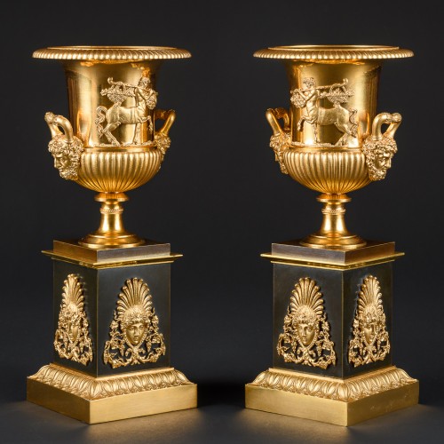 19th century - Pair Of Empire Medici Vases Signed Claude François Rabiat  (1756-1815)