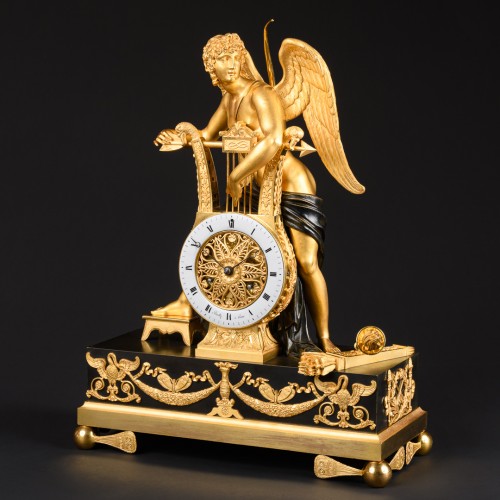 Empire - Empire Clock “Eros Plucking His Lyre” , Dial Signed Bailly à Paris