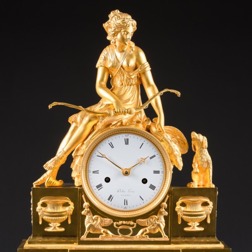 Pendule Mythologique “Diane Chasseresse” Époque Directoire 1795-1799 - Horlogerie Style Directoire