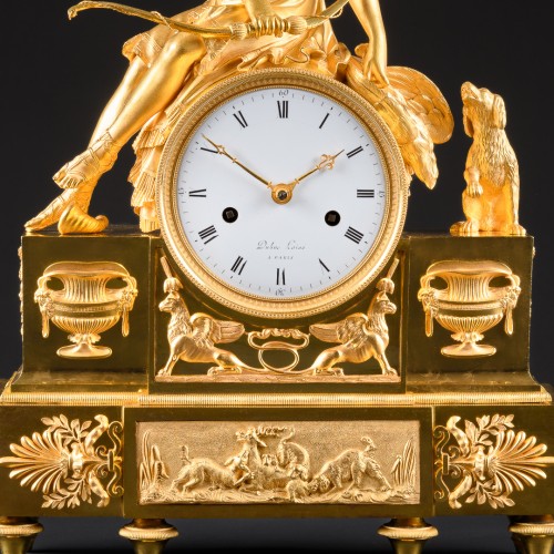 Horlogerie Pendule - Pendule Mythologique “Diane Chasseresse” Époque Directoire 1795-1799