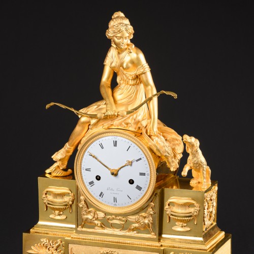 Antiquités - Pendule Mythologique “Diane Chasseresse” Époque Directoire 1795-1799