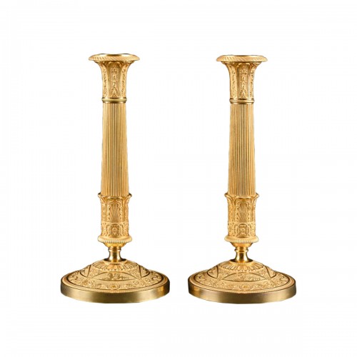 Pair Of French Empire Period Candlesticks With Griffins 