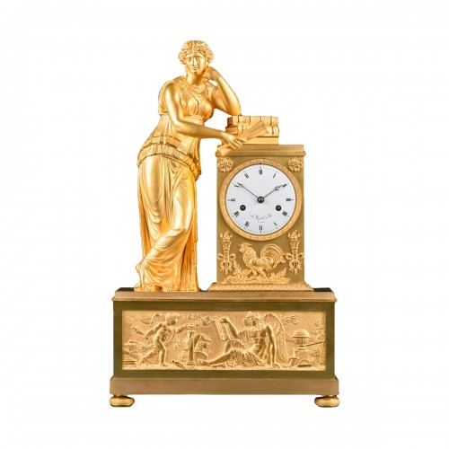 Empire Clock “Allegory Of Study” Attributed To Ledure