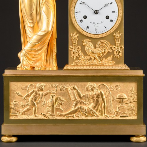 Horology  - Empire Clock “Allegory Of Study” Attributed To Ledure