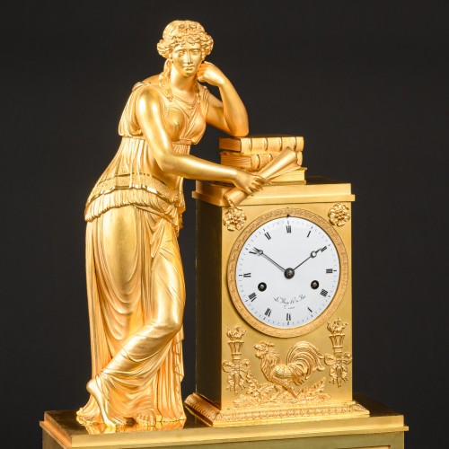 19th century - Empire Clock “Allegory Of Study” Attributed To Ledure