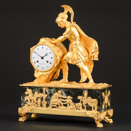 Antiquités - Empire Clock “Return Of Odysseus” Armingaud L’ainé a Paris