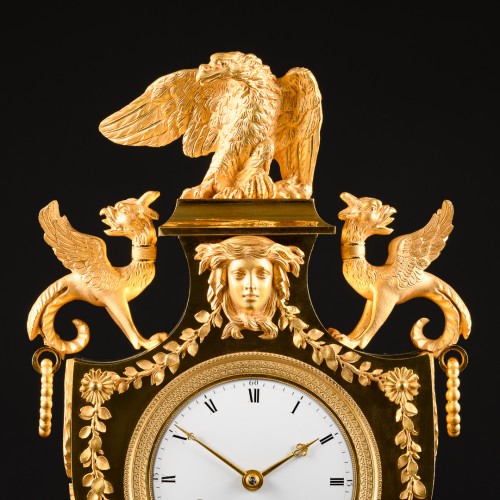 Horology  - Empire Clock In The Shape Of A Coat Of Arms - Signed Boicervoise Paris