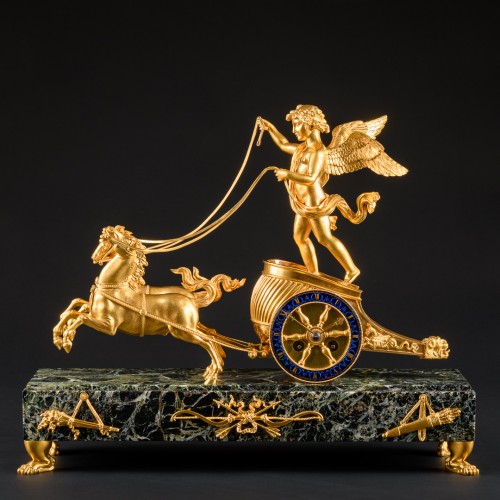 Chariot Clock “Au Au char de l’Amour” - Signed Cardinaux à Paris - 