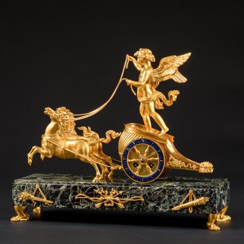 Empire - Chariot Clock “Au Au char de l’Amour” - Signed Cardinaux à Paris