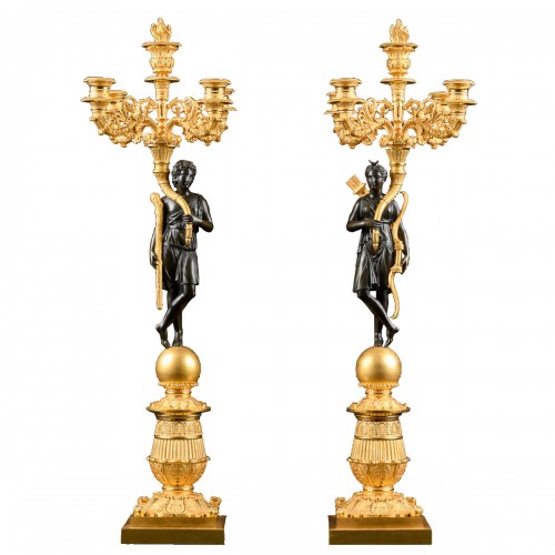 Paire de candélabres Empire “Apollon & Diane”, modèle de P.P. Thomire
