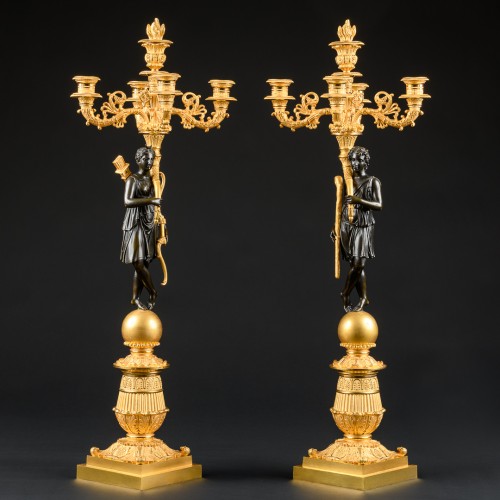 Empire - Pair Of Empire Candelabra “Apollo &amp; Diana” Model By P.P. Thomire