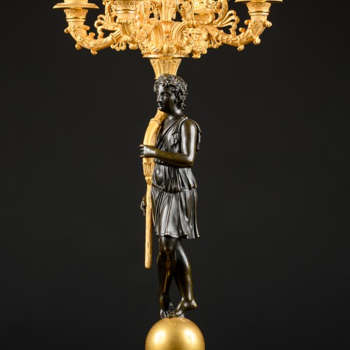 Antiquités - Pair Of Empire Candelabra “Apollo &amp; Diana” Model By P.P. Thomire