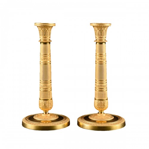 Pair Of Large Early Empire Period Candlesticks