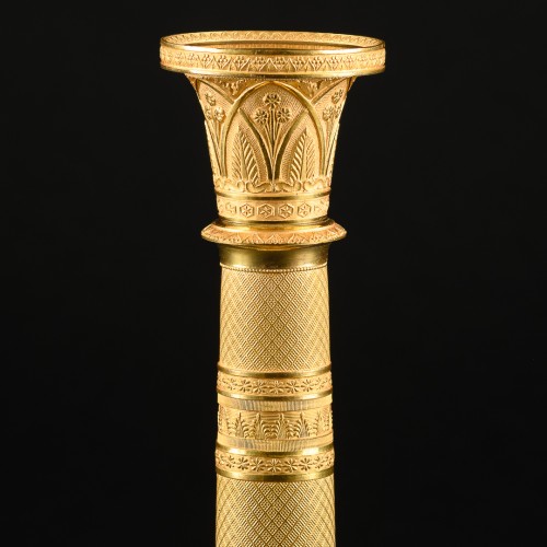 Lighting  - Pair Of Large Early Empire Period Candlesticks