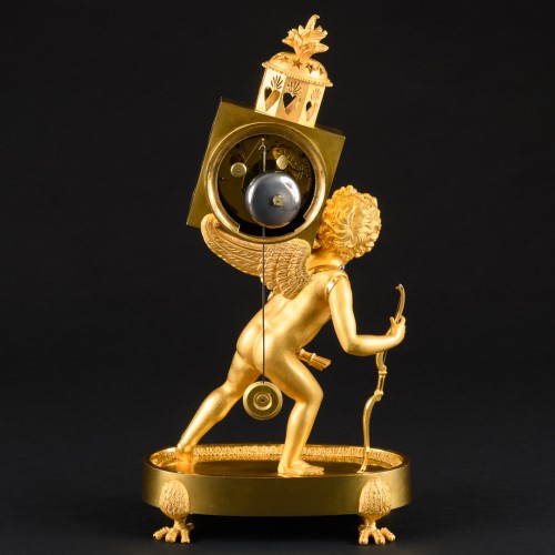 Antiquités - Pendule Empire “La Lanterne Magique”