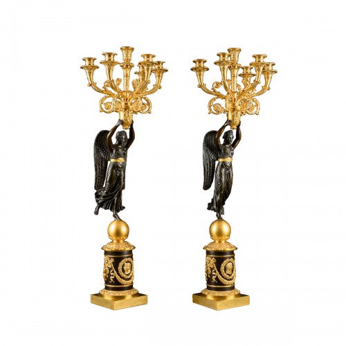 Large pair of Empire candelabra attributed to Pierre-Philippe Thomire