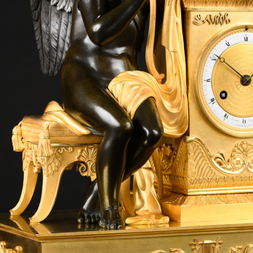 Antiquités - Empire Clock “Garde à vous” Signed Rabiat And Ledure