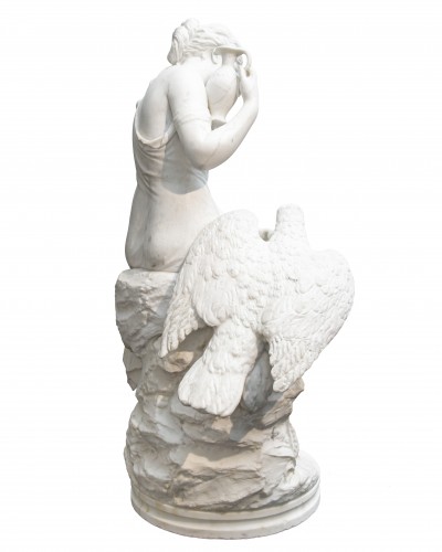 Aristide Louis Fontana (1834-1885) - Hébé nourrissant l'aigle de Jupiter - Sculpture Style 