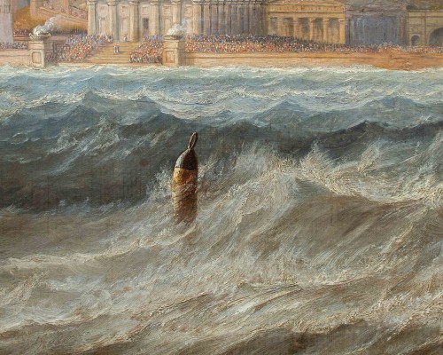 John Wilson Carmichael (1800 - 1868) - Trireme at the Acropolis port with p - 