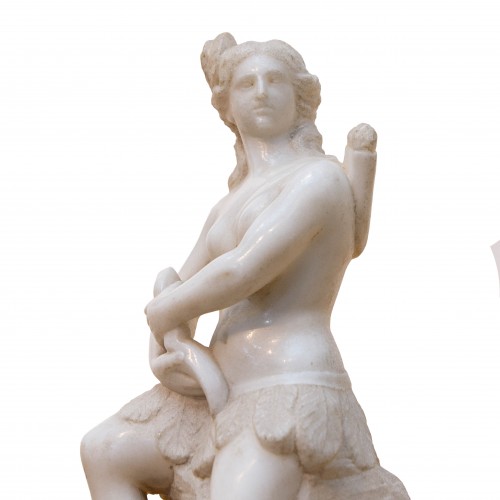 18th century - Pair of Female Hunter Figures, Venetian sculpture early 18th century