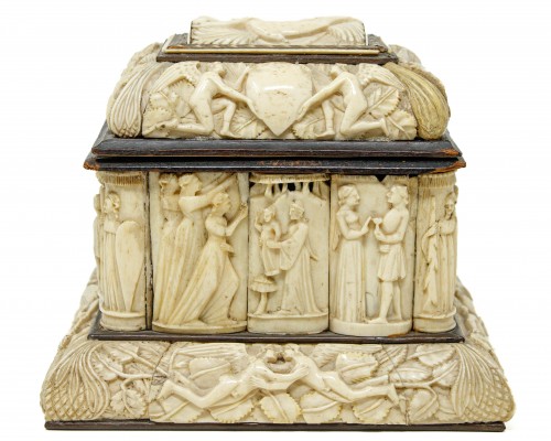 Objects of Vertu  - Embriachi Workshop (15th Century)  Casket with life of Paris' life scenes  