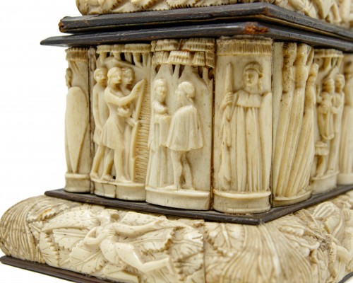  - Embriachi Workshop (15th Century)  Casket with life of Paris' life scenes  