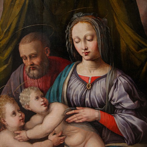 Bastiano da Sangallo (1481 - 1551) - Holy Family with St. John  - Paintings & Drawings Style 