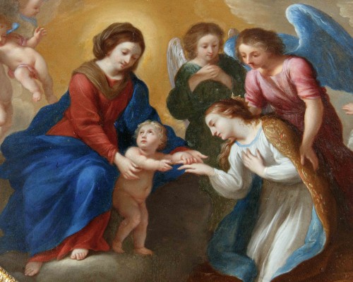 Louis Cousin (Ninove 1606 – Bx 1667) - The Mystic Marriage of S.Catherine - Paintings & Drawings Style 