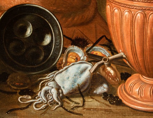 Giuseppe Ruoppolo (c. 1630 – 1710) - Still Life with Copperware - Paintings & Drawings Style 